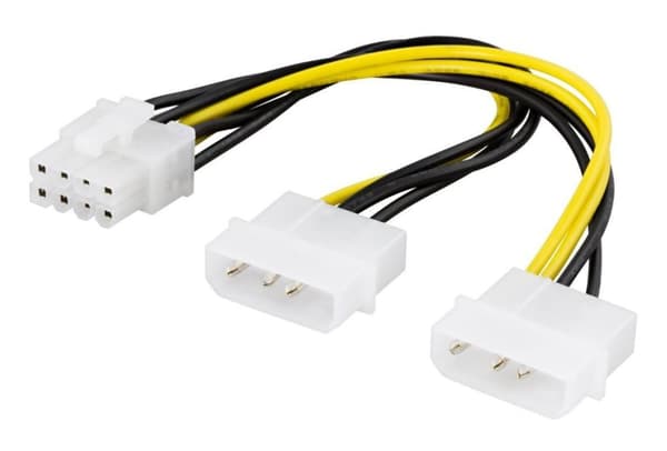Adapterkabel Dual Molex till 8 pin PCI-e 19cm (2-pack)