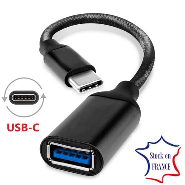 USB-C till USB-A OTG-adapterkabel för Doogee S51 - USB C hane till USB A hona nylonflätad aluminium