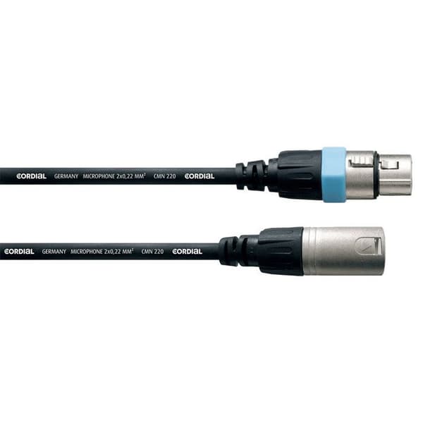 Mikrofonkabel Cordial 2,5 m REAN XLR hona/XLR hane 2,5 m svart XLR hona/XLR hane