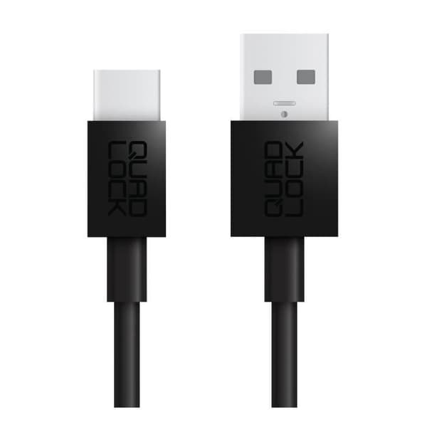 Quad Lock USB-A/USB-C kabel - svart - 20 cm