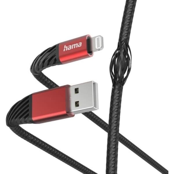 Hama Extreme - 1,5 m - Lightning - USB A - Männlich - Männlich - Schwarz - Rot () - 00201538