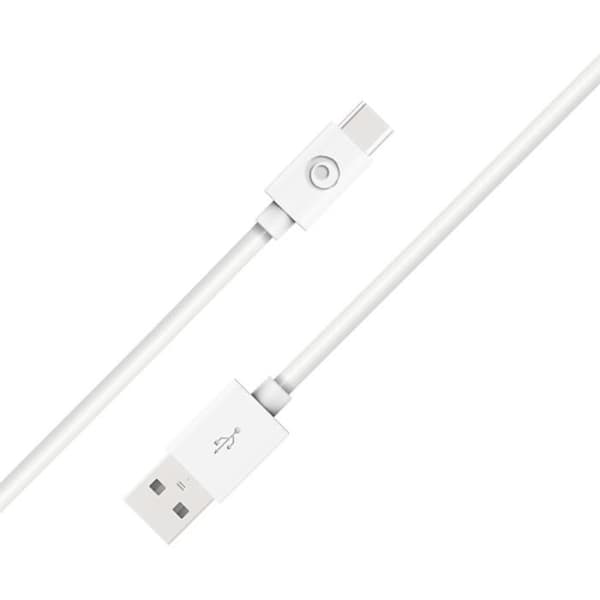 USB A/USB C-kabel 1,2m Vit - 100% återvunnen plast Bigben