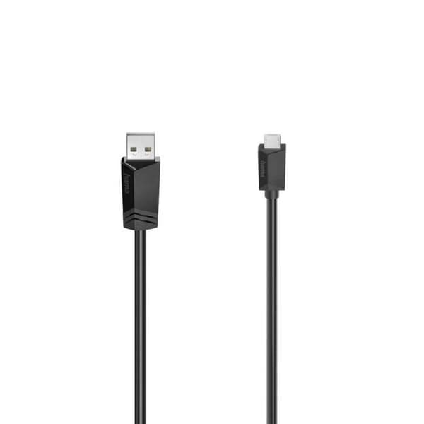 Hama USB-kabel USB 2.0 USB-Micro-B hane, USB-A hane 1,5 m svart 00200608