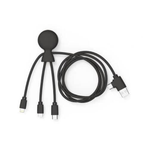 5 i 1 kabel Mr BIO USB A+C/micro USB, USB C, Lightning 1m XOOPAR Svart