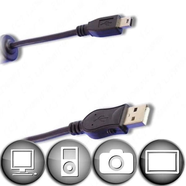 Mini USB B-kabel 5 kontakter hane / USB A hane