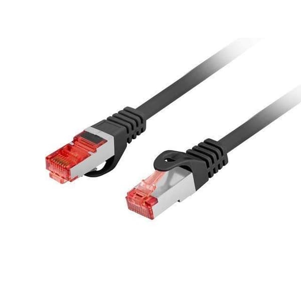 LANBERG PATCH CORD CAT.6 FTP LSZH CU 2M BLACK FLUKE PASSED - PCF6-10CU-0200-BK
