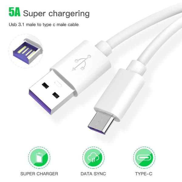 3x 5A USB 3.1 A  - USB C SuperCharge 2M