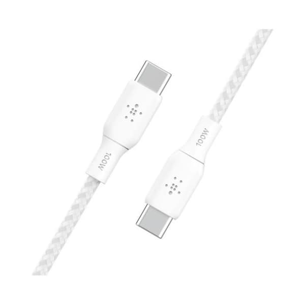 100w USB-C till USB-C flätad kabel 3M Vit