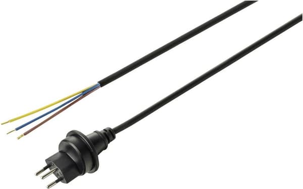 Sygonix SY-5768434 Strømkabel Sort 3 m Vejrbestandig