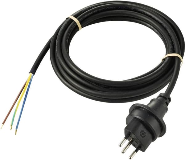 Sygonix SY-5768434 Strømkabel Sort 3 m Vejrbestandig