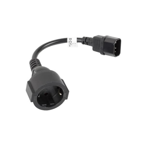 LANBERG ADAPTERKABEL IEC 320 C14/SCHUKO CEE7 HEMBRA 20CM