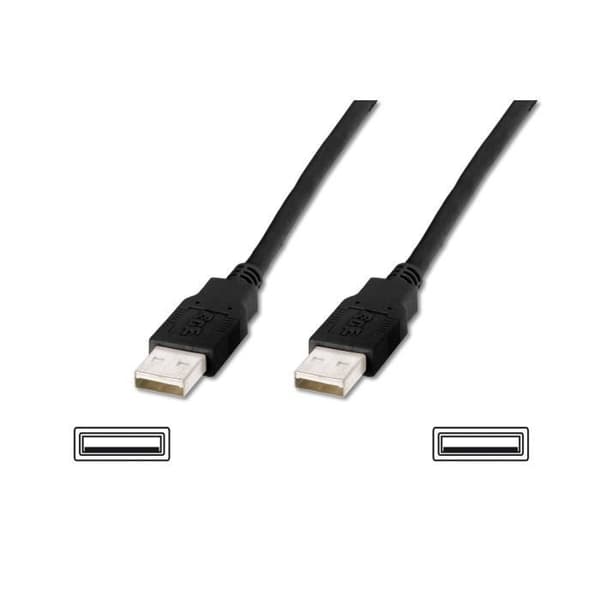 USB 2.0 anslutningskabel. typ A M/M. 1,0m svart