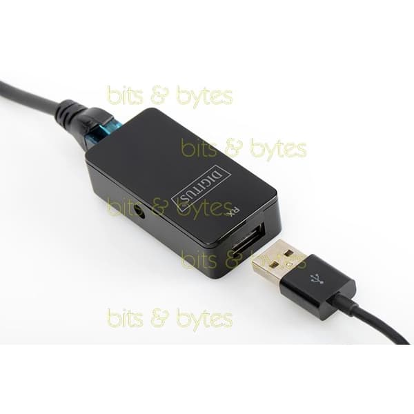 USB-förlängare - DIGITUS - USB-förlängare - Färg: Svart - Kontakt: USB - Typ: USB-förlängare