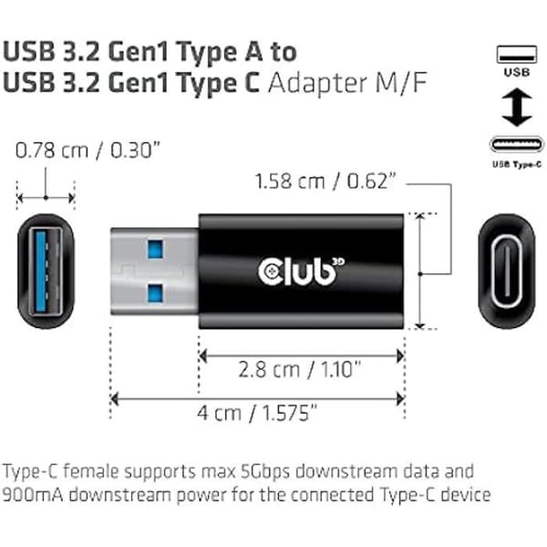 Club 3D USB 3.2 Typ A <> USB 3.2 Typ C-adapter