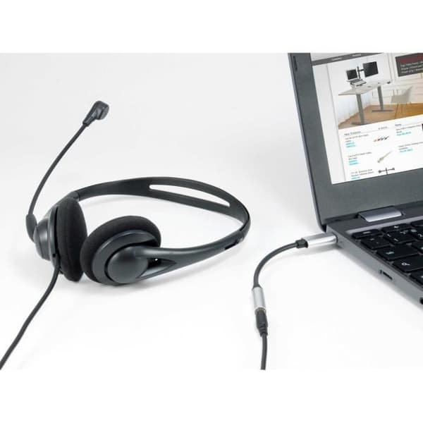 UTRUSTNING 133474 3,5 MM USB-C KABELADAPTER OCH KONTAKT SVART, SILVER