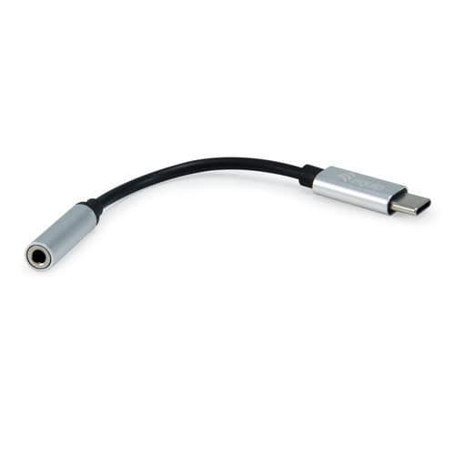 UTRUSTNING 133474 3,5 MM USB-C KABELADAPTER OCH KONTAKT SVART, SILVER