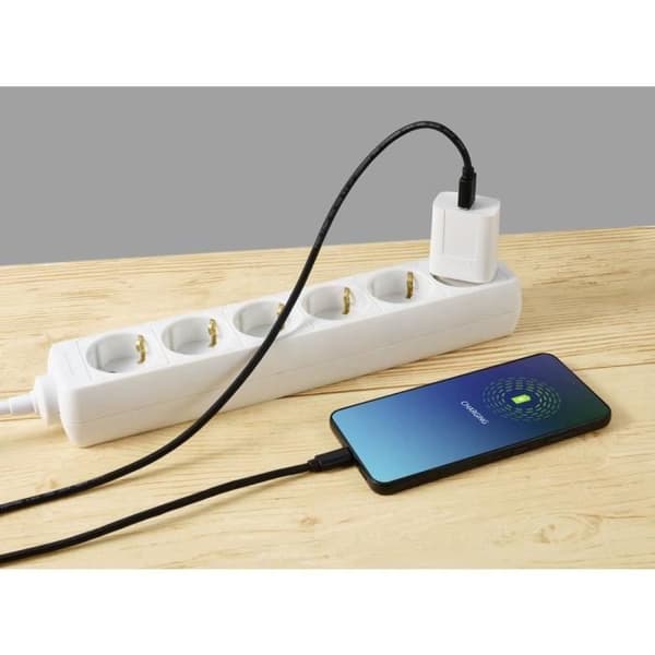 Renkforce USB-laddningskabel - USB 2.0 - USB-A hane/USB-C® hane - 1,80 m - Svart