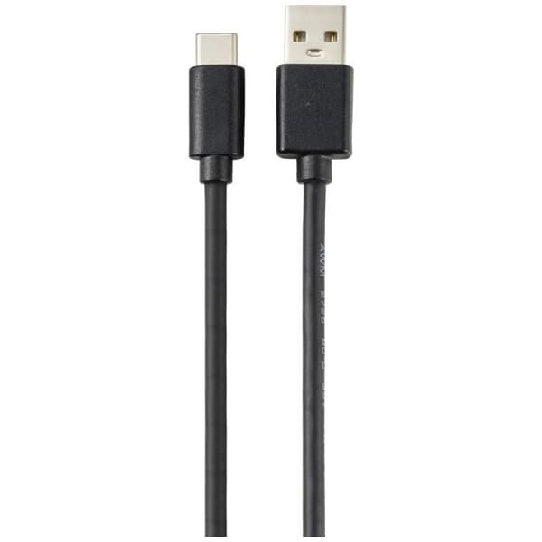 Renkforce USB-laddningskabel - USB 2.0 - USB-A hane/USB-C® hane - 1,80 m - Svart