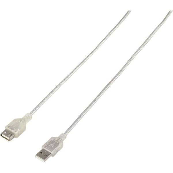 RENKFORCE USB-förlängningskabel - USB 2.0 - 4.50 m - Genomskinlig - USB-A hane, USB-A hona