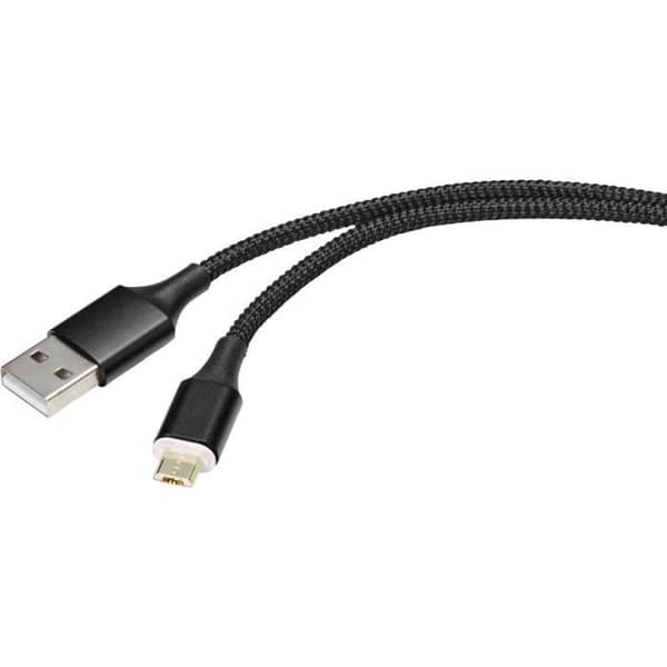 Renkforce USB-kabel USB 2.0 USB-A hane, USB-Micro-B hane 1.00 m svart magnetisk kontakt RF-4746074
