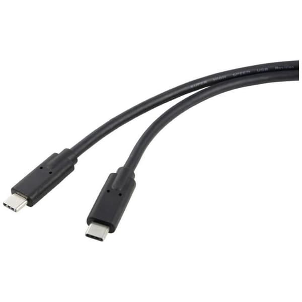 Renkforce USB-C-kabel USB4™ USB-C® hane, USB-C® hane 1,00 m svart dubbelskärmad RF-5241746