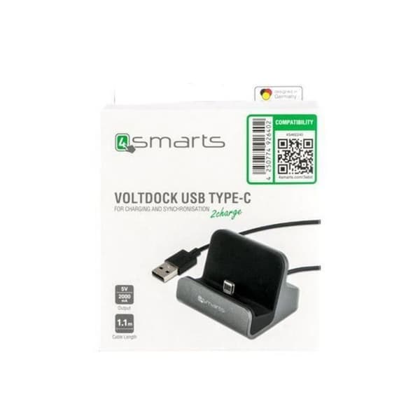 4smarts VoltDock Laddningsvagga 10 Watt 2 A (USB-C) grå