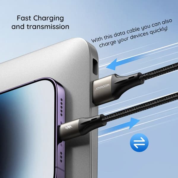 USB till Type-C-kabel, snabbladdning, 100W, 480Mbps, 1,2m - JoyRoom - Svart