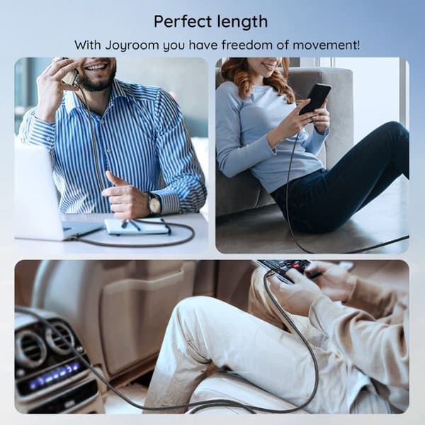 USB till Type-C-kabel, snabbladdning, 100W, 480Mbps, 1,2m - JoyRoom - Svart