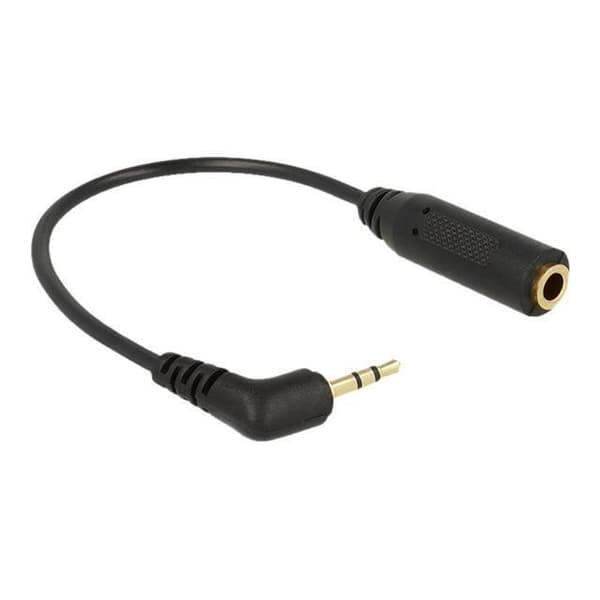 DeLOCK Ljudadapter mikrostereojack (F) för ministereotelefon 3,5 mm (M) 17 cm svart vänstervinkelkontakt