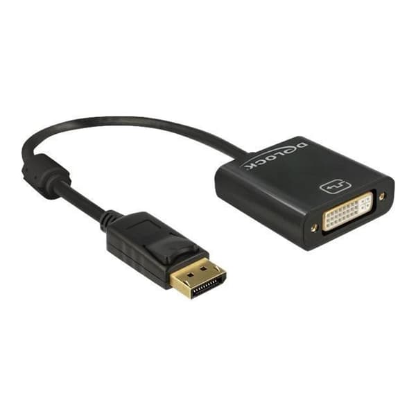 Delock Displayport 1.2 hane > DVI honadapter 4K passiv svart - 62601