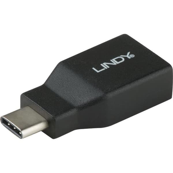 USB 3.1-adapter - LINDY - Typ C hane till A hona - 10 Gbit/s - Vändbar kontakt - Svart