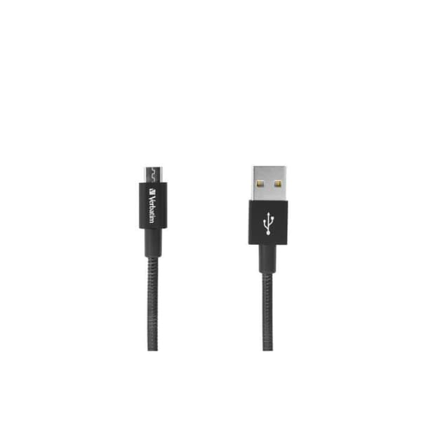 Verbatim synk- och laddningskabel för Micro-USB, 100 cm, Svart, 1 m, USB A, Micro-USB A, Hane-Hane, Svart