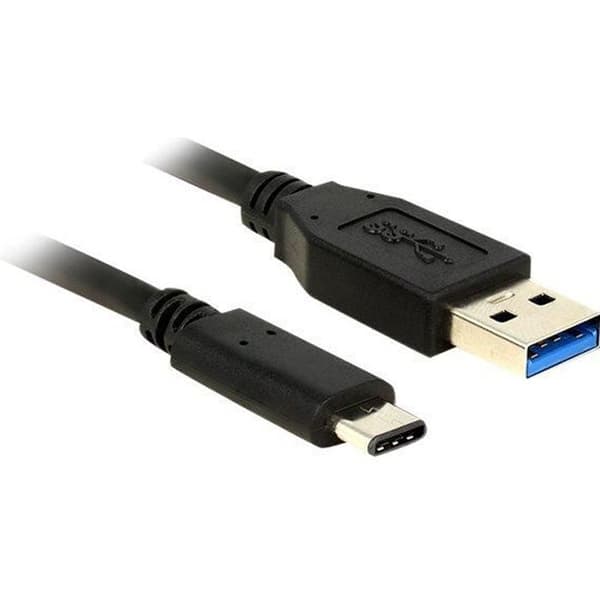 DeLOCK USB-kabel USB-C (M) till USB Typ A (M) USB 3.1 Gen 2 1 m vändbar C-kontakt svart