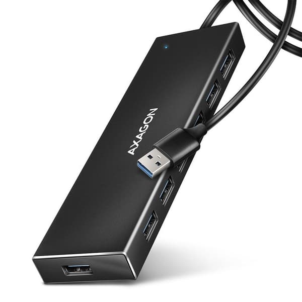 AXAGON HUE-F7A USB-Hub, 7X USB 3.2 Gen 1, Extern strömförsörjning - 1m - 8595247907035