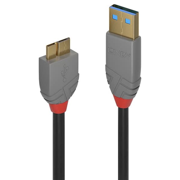 Lindy 36765 USB-kabel - 0,5 m - USB A till Micro-USB B - 3.0 (3.1 Gen 1) - 5000 Mbit/s - Svart