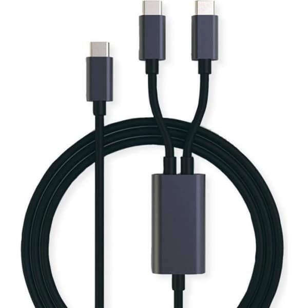 ROLINE USB Typ C Split-Ladekabel, C - 2x C, ST/ST, max. 100W, schwarz, 1,85m () - 11.02.8308