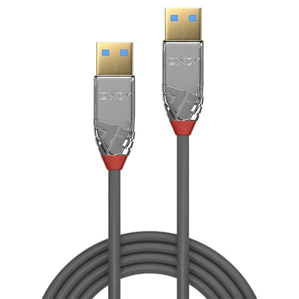 USB 3.0 typ A-kabel - LINDY - Cromo Line - 0,5 m - Trippelskärmad - Guldpläterade kontakter