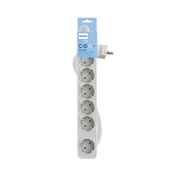 Förgreningslist 6 Tomas med Brytare Philips CHP2164W/62 (1,5 m)