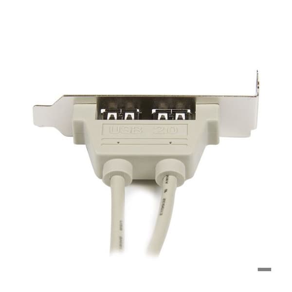 USB 2.0-adapter - STARTECH.COM - 2 USB A-portar - Låg profil - IDC 5 stift - Livstidsgaranti Grå, Metallisk