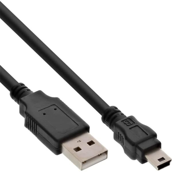 InLine 33107J, 0,3 m, USB A, Mini-USB B, 2.0, svart