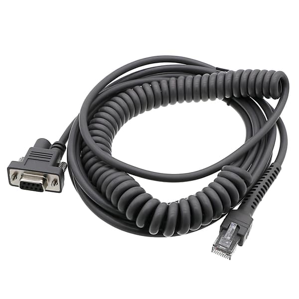 Stregkodescannerkabel Spiral - RJ45 til RS232 til Honeywell / Zebra / Symbol 5m
