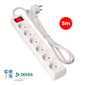 Miniatyrbillede 2 af 2: Stikdåse - 6 udtag med kontakt EDM 41066 Schuko (5 m)