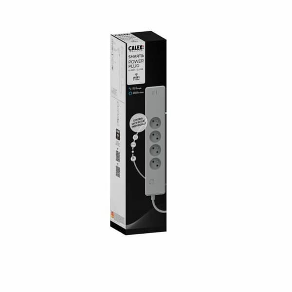 4-pistokkeinen jakorasia ilman virtakytkintä Calex USB x 2