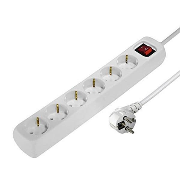 Schuko 6 Way multistikdåse Hama 00030384 1,4 m Hvid (1,4 m)