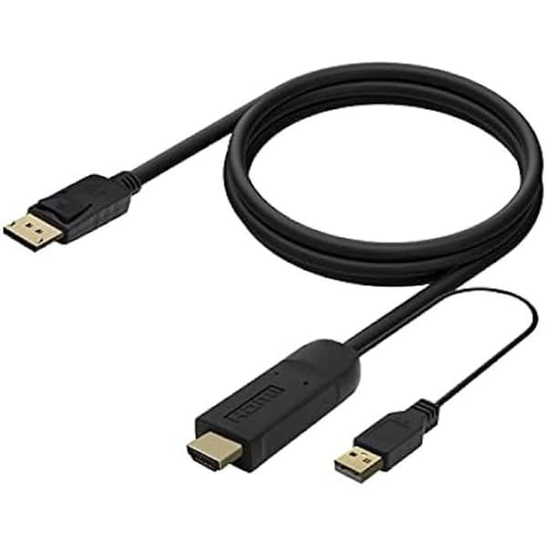 AISENS KABELOMVÄNDARE A122-0641 DISPLAYPORT MACHO HDMI MACHO USB MACHO 10 cm + 1,8 m NEGRO