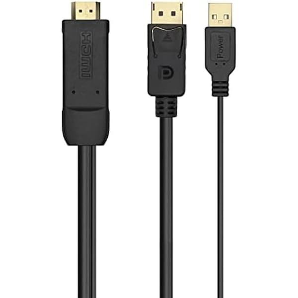 AISENS KABELOMVÄNDARE A122-0641 DISPLAYPORT MACHO HDMI MACHO USB MACHO 10 cm + 1,8 m NEGRO