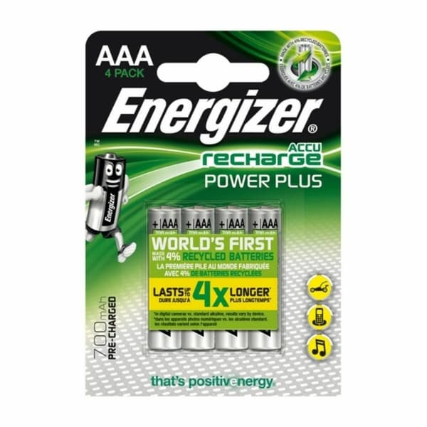 Genopladelige batterier Energizer AAA-HR03 700 mAh 1,2 V AAA HR03 (4 enheder)