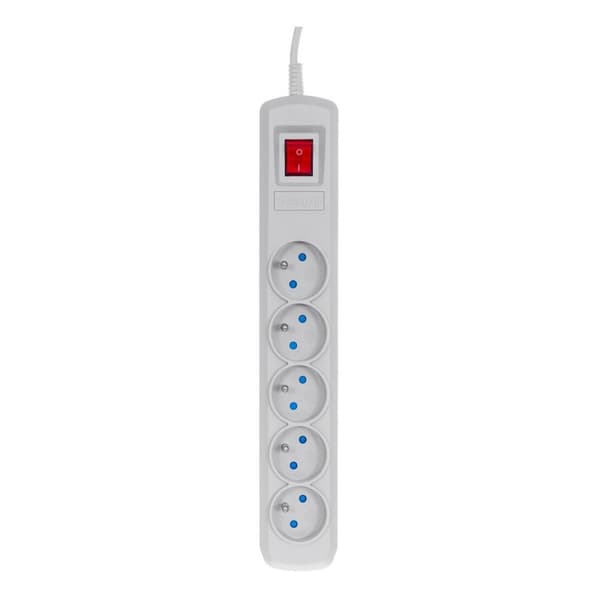 Stikdåse - 5 udtag med kontakt Activejet ACP-5GN (5 m)