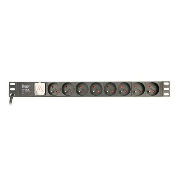 Schuko 19 "8 Way multistikdåse med tænd/slukkontakt GEMBIRD EG-PDU-014-FC14 (3 m) Sort