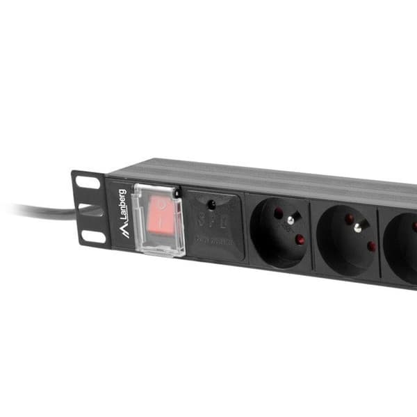 Schuko 19 "6 Way multistikdåse Lanberg PDU-06E-0200-BK (2 m)